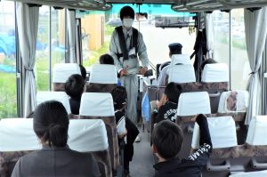 網走港みなと見学会（車内）