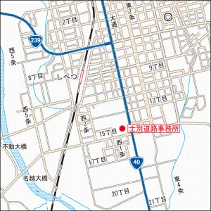 士別道路事務所所在地 地図