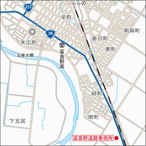 富良野道路事務所所在地 地図