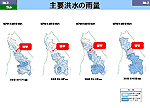 主要洪水の雨量図