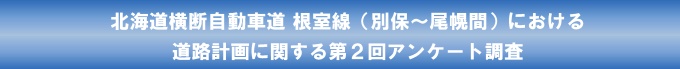 北海道横断自動車道 根室線（別保～尾幌間）における道路計画に関する第2回アンケート調査