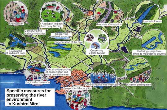 Specific measures for preserving the river environment in Kushiro Mire