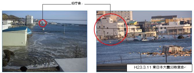 東日本大震災時津波の様子