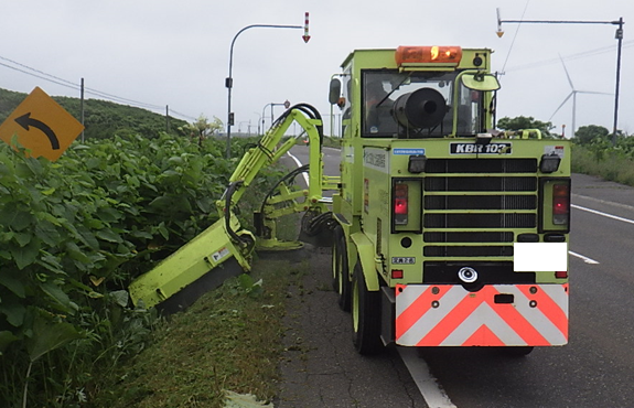小形除雪車（草刈装置）による除草状況