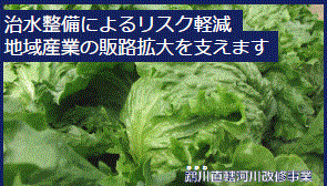 治水整備によるリスク軽減　地域産業の販路拡大を支えます