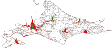 kmあたり渋滞損失時間3Dマップ（H15年度）