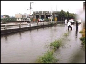 浸水被害状況 (H24.9 札幌市苗穂町）