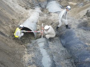 地震により被災した用水路