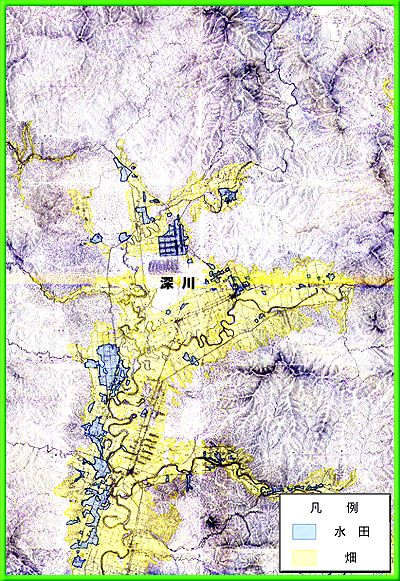 黎明期（明治43～44年）の石狩川流域（深川周辺）