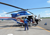 8月24日 災害対策用ヘリコプター 「ほっかい」 にて被災状況確認 （北海道開発局）
