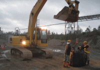 8月31日 札内川　大正橋の下流付近 緊急復旧作業状況（帯広開発建設部）