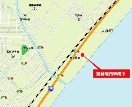 室蘭道路事務所周辺図