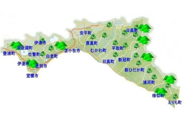 胆振日高管内市町図