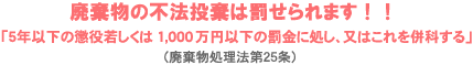 不法投棄罰則について