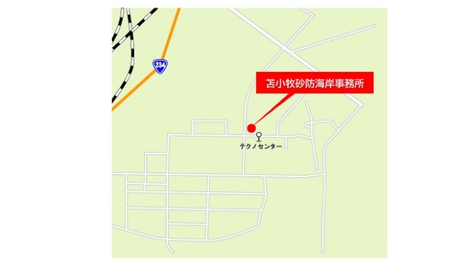 苫小牧砂防海岸事務所周辺図