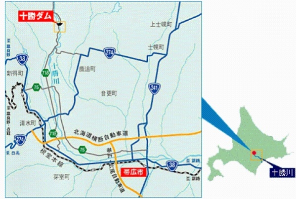 十勝ダムへのアクセス図