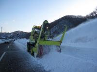 ロータリ除雪車による拡幅除雪