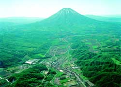 喜茂別町の航空写真