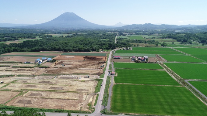 ニセコ地区の農地区画整理工事実施状況