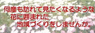 何度も訪れてみたくなるような、花に囲まれた地域づくりをしませんか。