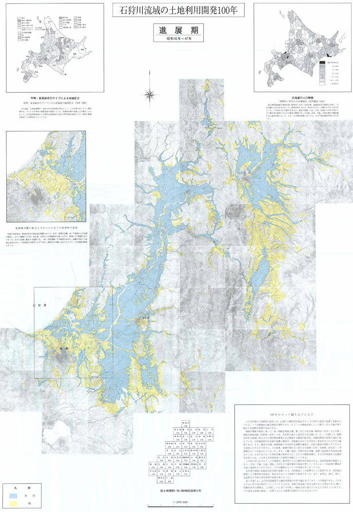 石狩川流域の土地利用100年（進展期）