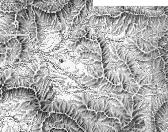 明治の石狩川上流域図