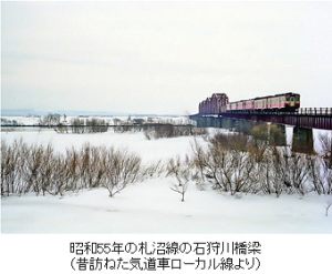 昭和55年の札沼線の石狩川橋梁