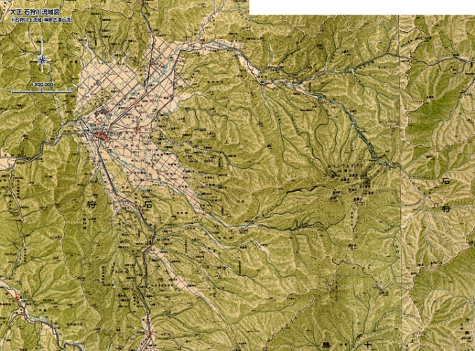 大正の石狩川上流域図