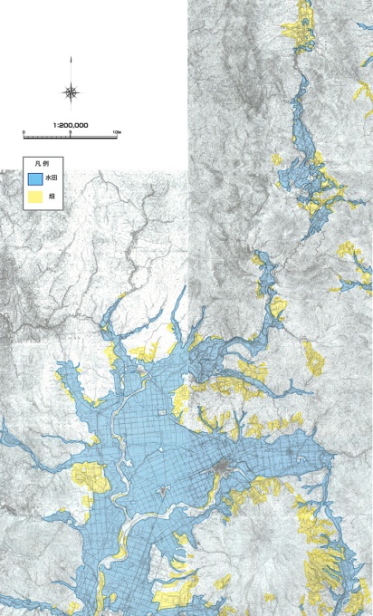 進展期（昭和42～47年）の雨竜川流域の土地利用