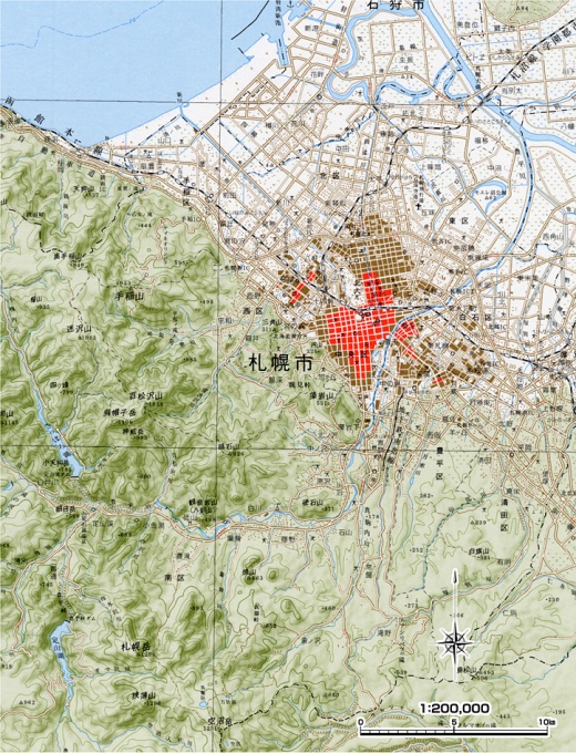 平成の豊平川流域図
