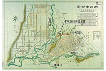 牛朱別川切替工事平面図