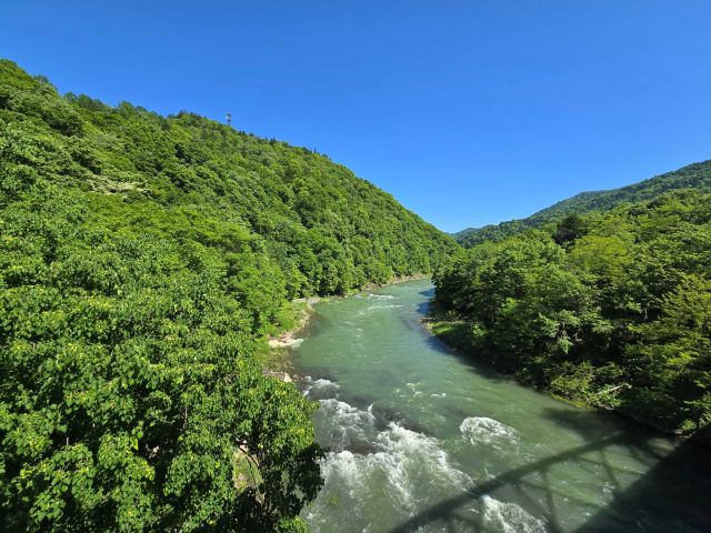 滝里ダム下流（管理用道路　一号橋）
