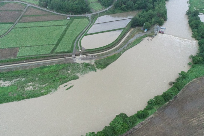 雨竜川 沼田第1頭首工付近（令和5年8月6日17時頃）