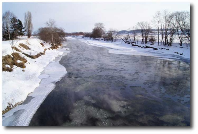 -20℃で凍てつく常呂川