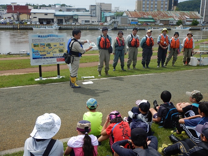 【網走川】川の環境学習（網走中央小学校5年生）への広報（7月13日）