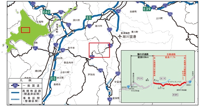 五稜道路箇所図