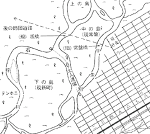 明治23年の渡船場の位置図 写真