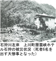 311過去の洪水の新聞記事写真 ｜旭川開発建設部