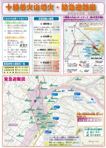 上富良野町　防災緊急避難図