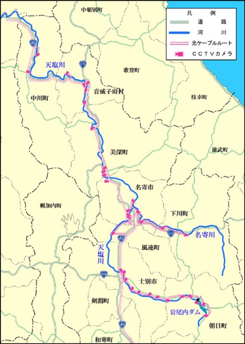 河川情報網整備事業　～天塩川～　整備計画平面図