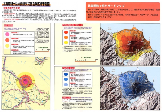 北海道駒ケ岳火山噴火災害危険区域予測図