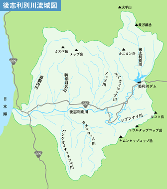 利別川流域図