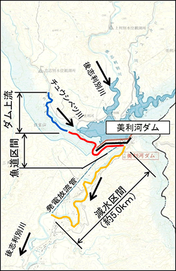 サクラマス産卵箇所位置図