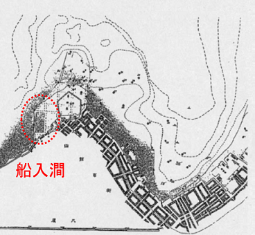 函館港改修計画当時の船入澗の図