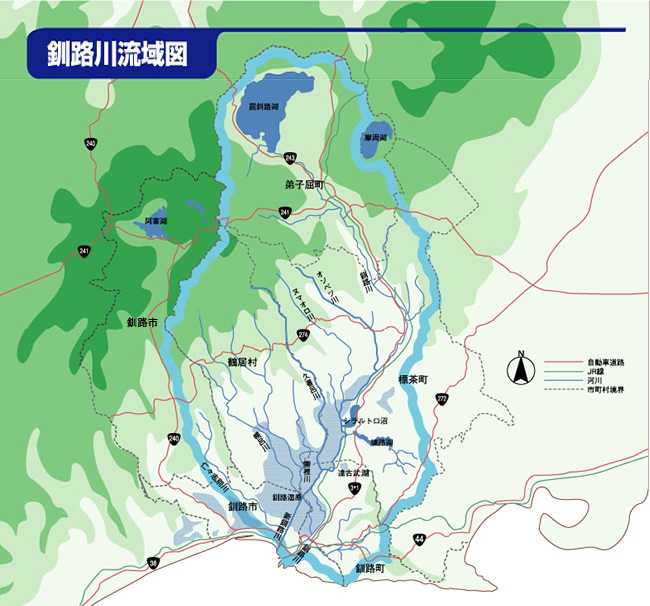 釧路川流域図