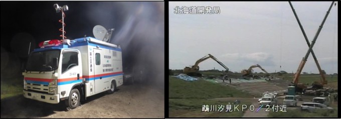平成30年10月 北海道胆振東部地震（衛星通信車派遣）　 被災現場の監視支援
