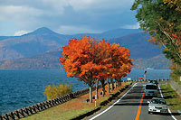 도로와 호수의 사진
