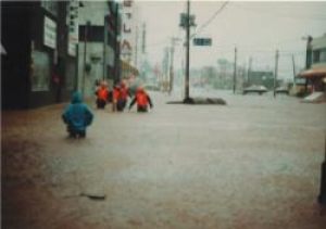千歳市　昭和56年8月洪水　浸水状況