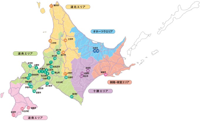 北海道の地図