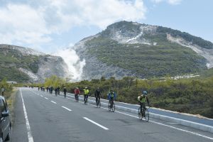 硫黄山の見えるルート